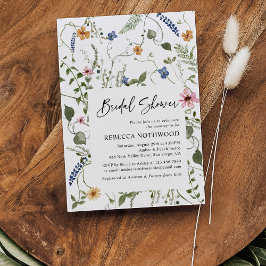 Invitación Delicate Elegant Boho Wildflower Bridal Shower