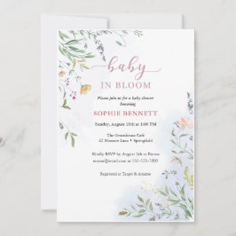 Invitación Delicate Floral Baby Shower Invitation