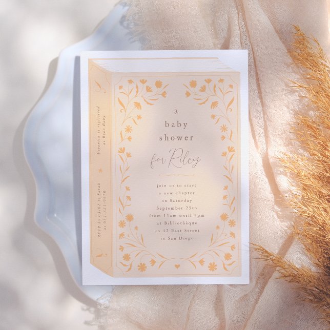 Invitación Delicate Floral Storybook Baby Shower (Subido por el creador)