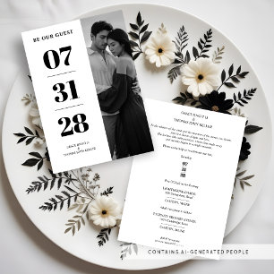 Invitación Delicate Glam Black & White Enchanting Minimal