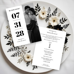 Invitación Delicate Glam Black & White Enchanting Minimal