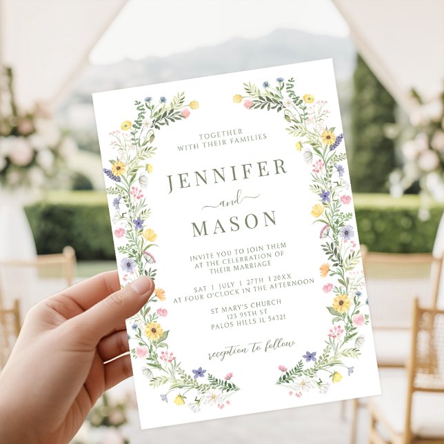 Invitación Delicate Meadow Flower Wildflower Garden Wedding (Subido por el creador)