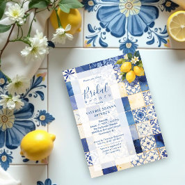 Invitación Delicate Mediterranean Tiles and Lemons Flowers
