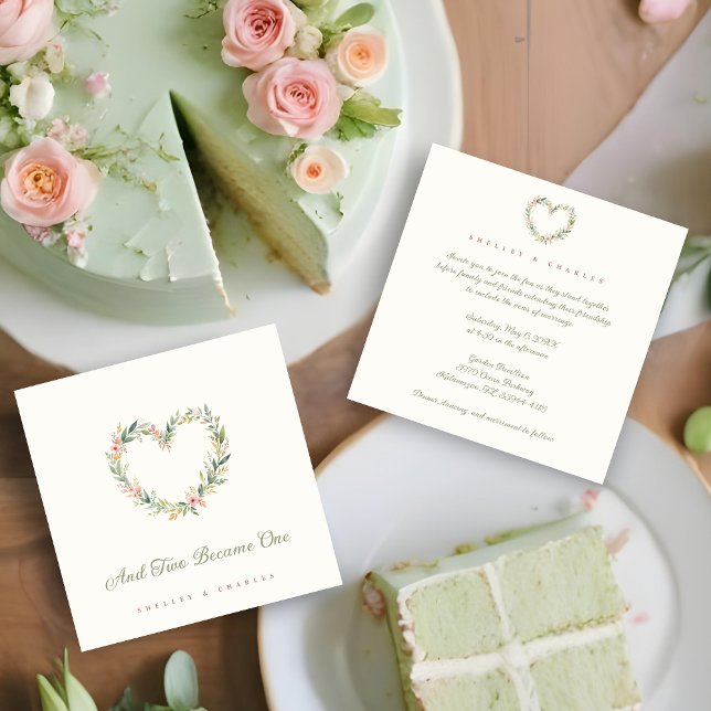 Invitación Delicate Pastel Pink Romantic Heart-Shape Wreath (Delicate Pastel Pink Romantic Heart-Shape Wreath Wedding Invitations Cards. )