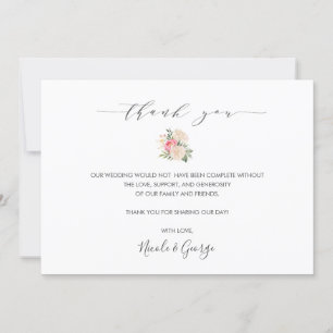 Invitación Delicate Peony bouquet verano boda gracias