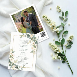 Invitación Delicate Romantic Flowers & Branches Frame Wedding