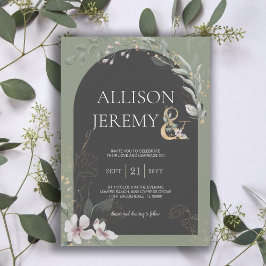 Invitación Delicate SageGreen Botanical Wedding Invite