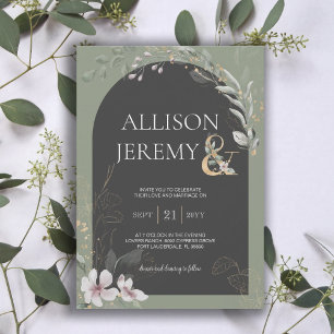Invitación Delicate SageGreen Botanical Wedding Invite