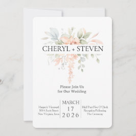 Invitación Delicate Watercolor Bouquet – Pink Roses Floral De