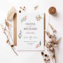 Invitación Delicate Wildflower Botanical Wedding Invitation