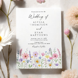 Invitación Delicate Wildflower Meadow Wedding