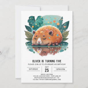 Invitación Delicia de Capibara Caprichoso Cumpleaños