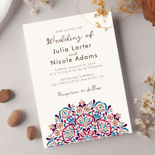 Invitación Delicia de Mandala de Fragancia Floral Vibrante Bo