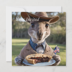 Invitación "Delicia del Outback: Un canguro come pastel de ca