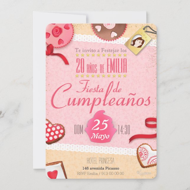 Invitación Delicias celebran Dibujo Imaginación (Anverso)