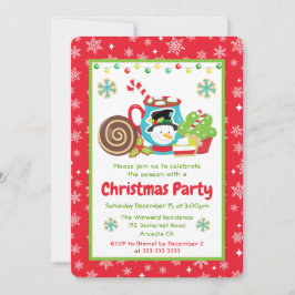 Invitación Deliciosa Fiesta de Navidad con Chocolate del Homb