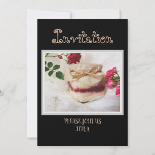 Invitación Deliciosa tarta, malvavisco, comida, confitería
