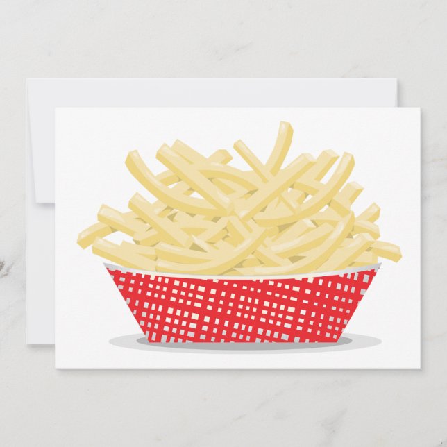 Invitación Deliciosas patatas fritas retro comida rápida  (Anverso)