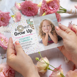 Invitación Delicioso 'Donut Grow Up' Foto Cumpleaños Infantil