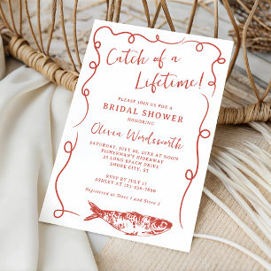 Invitación Delicioso Doodle Coastal Sardine Bridal Shower