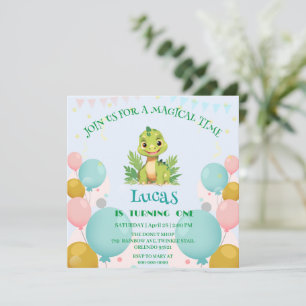 Invitación Deliciosos dinosaurios zoológico de jungla silvest