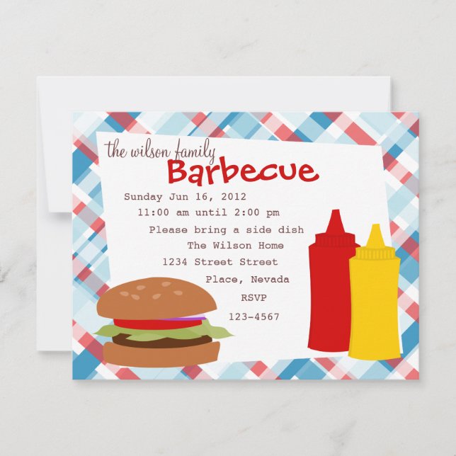 Invitación Delicious Hamburger (Anverso)