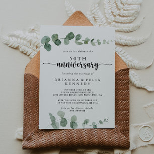 Invitación Delight Eucalyptus 50º Aniversario de Boda  