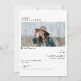 Invitación Delight White Modern Bride Photo Bridal Shower