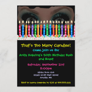 Invitación Demasiado cumpleaños de encargo de la fricción de