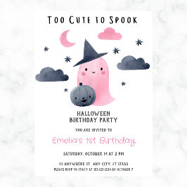 Invitación Demasiado lindo para hablar Chica Halloween 1er cu