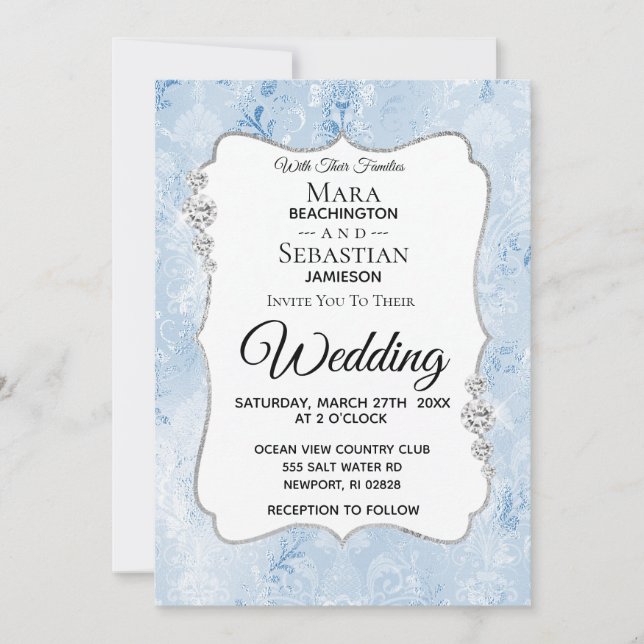 Invitación *~* Demask Photo - RSVP - Boda de diamantes QR (Anverso)