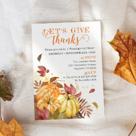 Invitación Demos gracias, cena de Acción de Gracias.