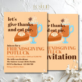 Invitación Demos Gracias y Comamos Pastel: Acción de Gracias