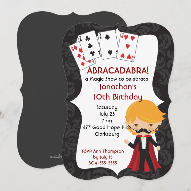 Invitación Demostración mágica (Anverso / Reverso)