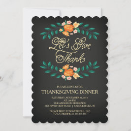 Invitación Den gracias Fiesta Floral de la cena de Acción de 