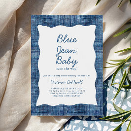 Invitación Denim A Blue Jean Baby Shower