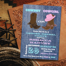 denim azul cowboy o cowgirl género revelar fiesta
