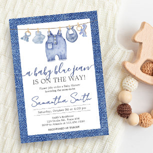 Invitación Denim Baby Blue Jean Baby Shower