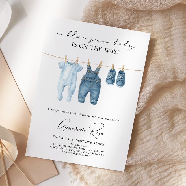 Invitación Denim Blue Jean Baby Shower (Subido por el creador)
