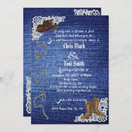 Invitación Denim, Boots & Lace Wedding Invite
