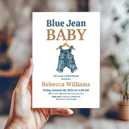 Invitación Denim Boy Blue Jean Baby Shower