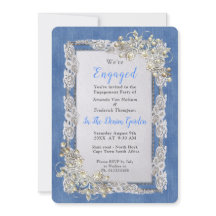 Denim con crema flor encaje y perlas