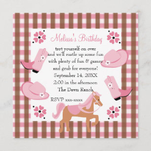Invitación Denim Cowgirl Birthday