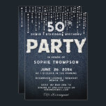 Invitación Denim Diamonds Bling Purpurina Classy Fiesta de Cu<br><div class="desc">Un sencillo, moderno, elegante y de moda, modelo de invitación a la fiesta de cumpleaños con un fondo denim, el FIESTA de palabra cubierto de diamantes blancos (diamantes simulados, no reales) y en tipografía moderna en blanco. Diseño de moda "denim y diamantes" para una mujer de cualquier edad, en sus...</div>