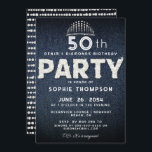 Invitación Denim Diamonds Bling Purpurina Tiara Cumpleaños Pa<br><div class="desc">Una simple, moderna, elegante y moda plantilla de invitación a la fiesta de cumpleaños con un fondo de denim, el FIESTA de palabra cubierto de diamantes blancos (diamantes simulados, no reales) y en tipografía moderna en blanco, una tiara y filas de diamantes blancos (diamantes simulados digitalmente, no reales) en la...</div>
