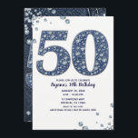 Invitación Denim & Diamonds Bling Sparkle 50TH 50 Birthday<br><div class="desc">invitación de personalizado</div>