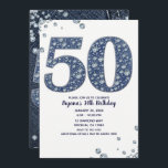 Invitación Denim & Diamonds Bling Sparkle 50TH 50 Birthday<br><div class="desc">invitación de personalizado</div>