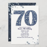 Invitación Denim & Diamonds Bling Sparkle 70TH 70 Birthday<br><div class="desc">invitación de personalizado</div>