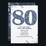 Invitación Denim & Diamonds Bling Sparkle 80TH 80 Cumpleaños<br><div class="desc">invitación de personalizado</div>