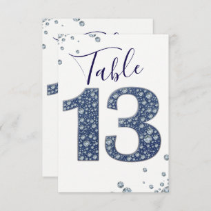 Invitación Denim & Diamonds Bling Sparkle Tabla número 13